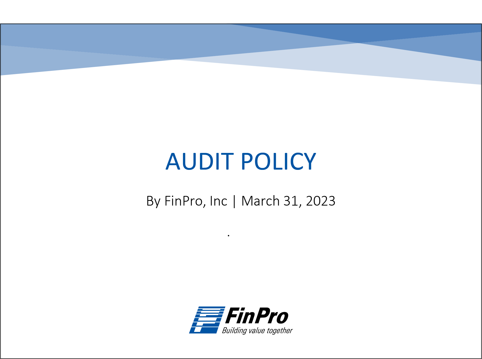 Audit Policy 