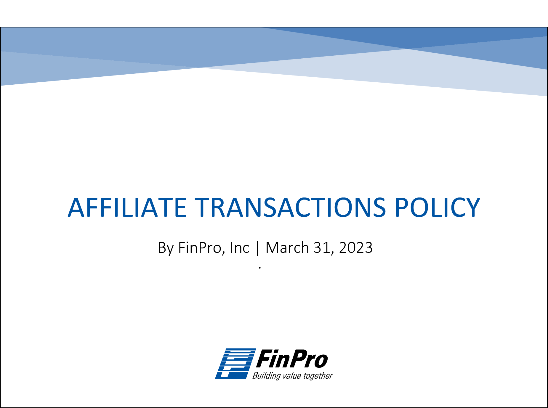 Affiliate Transactions Policy 