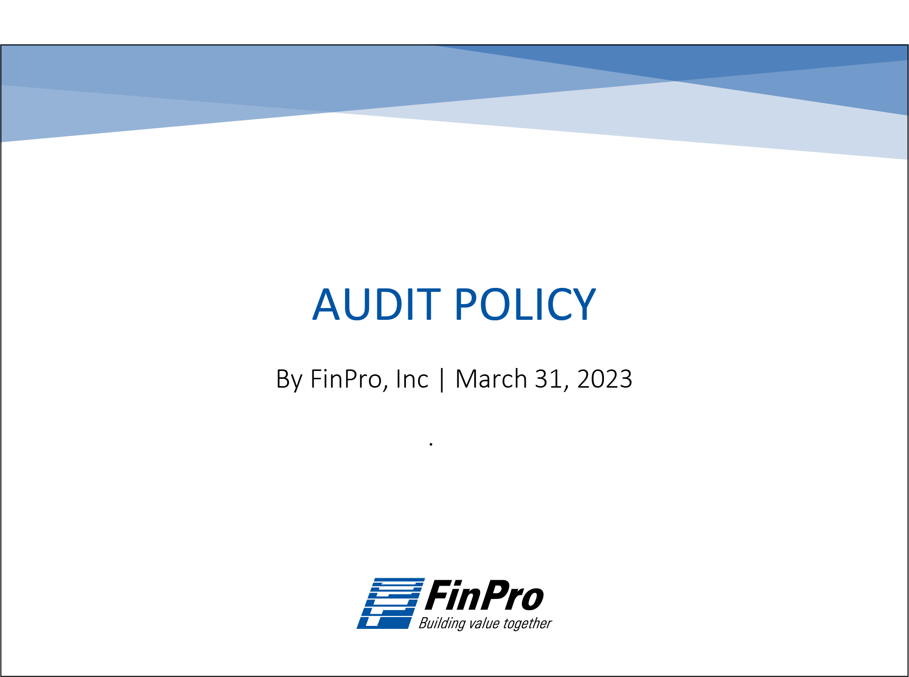 Audit Policy 