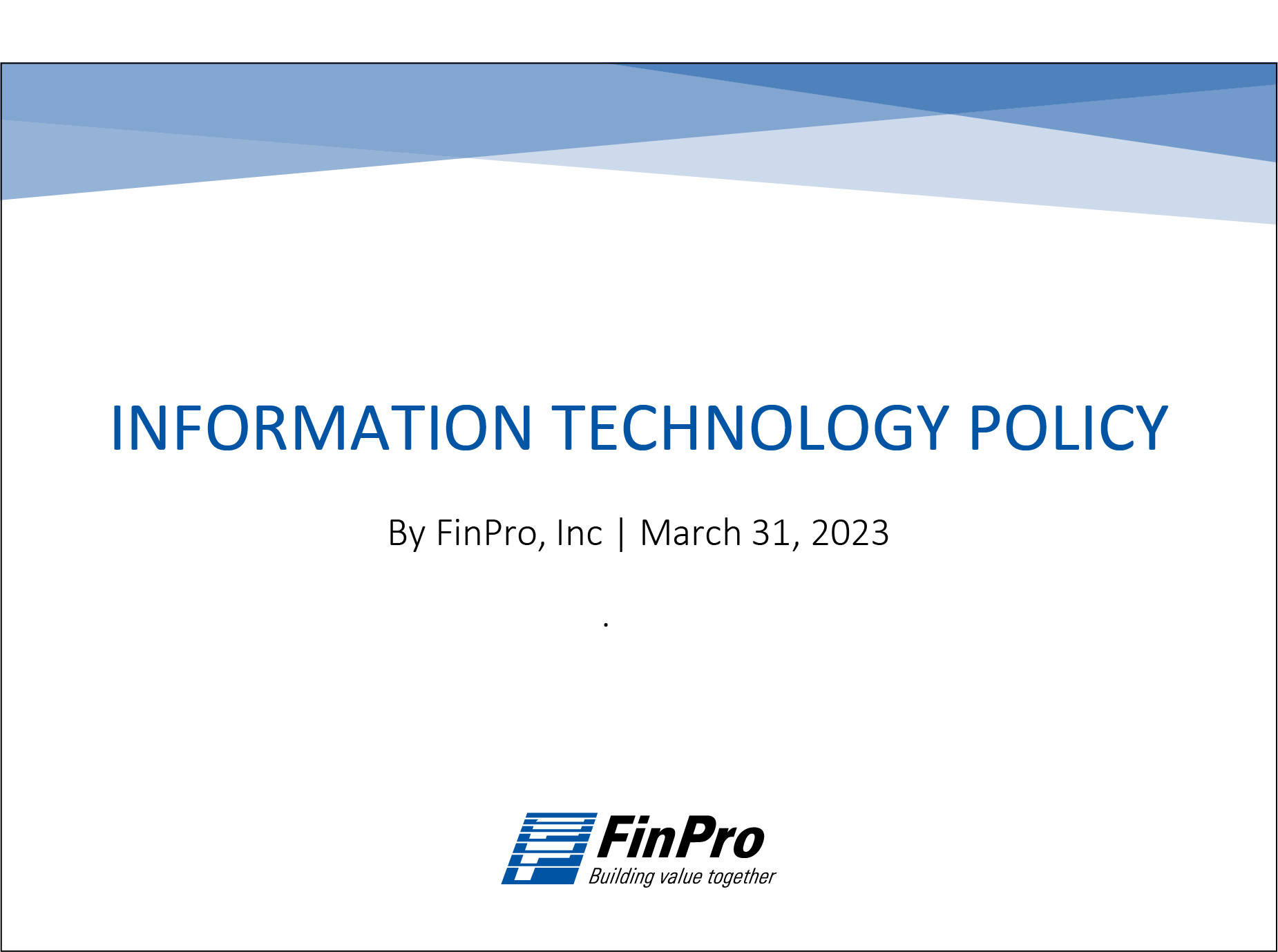 Information Technology Policy 