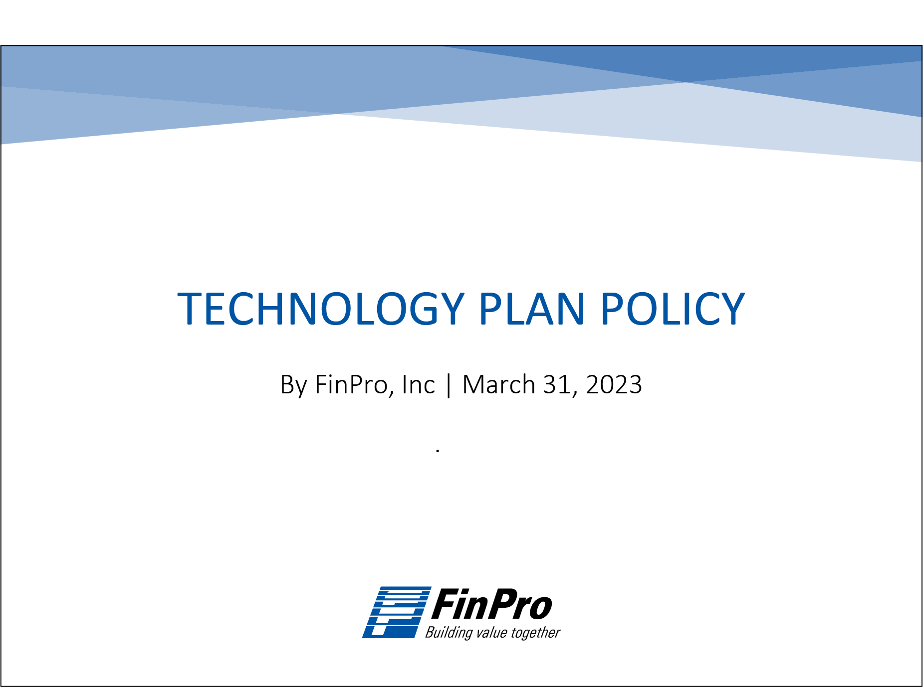 Technology Plan Policy 