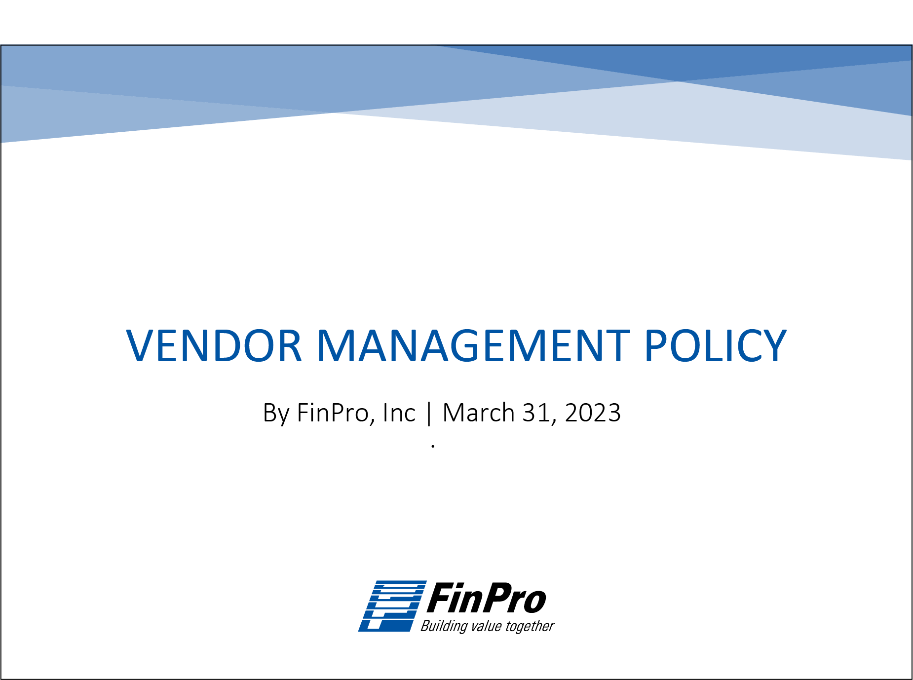 Vendor Management Policy 