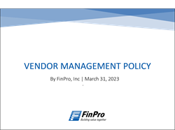 Vendor Management Policy 